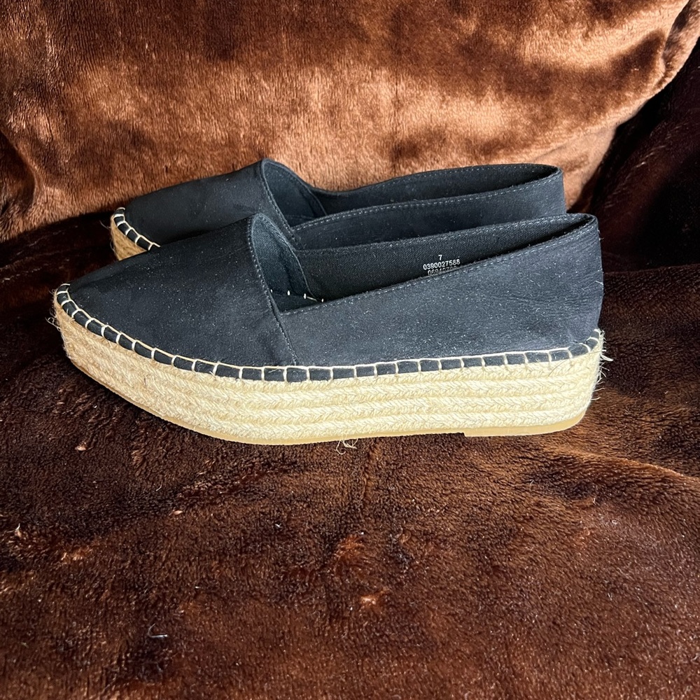 Asos Joyous Pointed Toe Platform Espadrilles Black - image 1